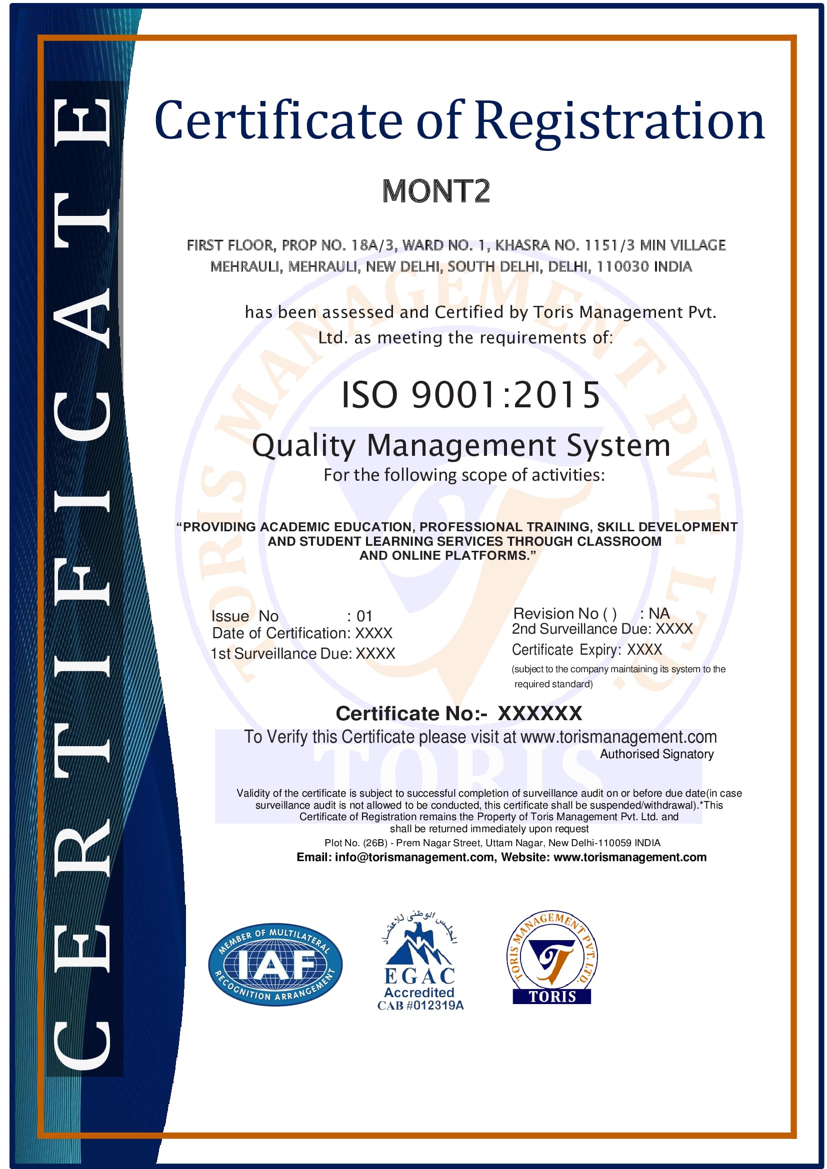 ISO 9001:2015 Certificate